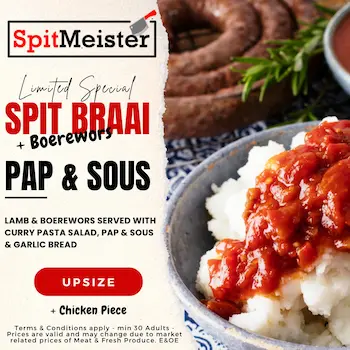 spitmeister_spitbraai_pap_&_sous_special Spit Braai Cape Town | Spit Braai & Boerewors Pap & Sauce Special Menu for Cape Town, created by SpitMeister